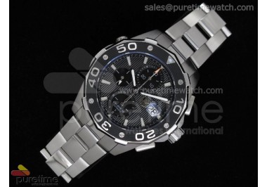 Aquaracer 500M Automatic Chronograph SS Black Dial on Bracelet