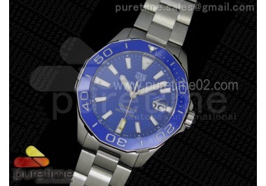 Aquaracer 300m Calibre 5 SS Blue Bezel Blue Textured Dial on SS Bracelet NH35A