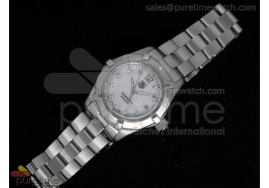 Aquaracer Ladies SS White MOP Dial SS Bezel on Bracelet Swiss Quartz