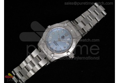 Aquaracer Ladies SS Blue MOP Dial Stick Markers SS Bezel on Bracelet Swiss Quartz