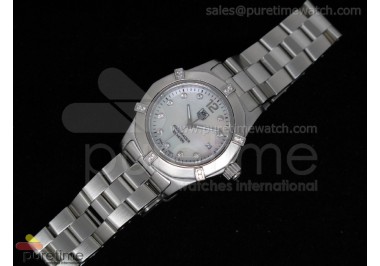 Aquaracer Ladies SS White MOP Dial on Bracelet Swiss Quartz