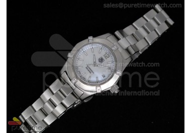 Aquaracer Ladies SS White MOP Dial Stick Markers on Bracelet Swiss Quartz