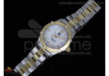 Aquaracer Ladies SS/YG White MOP Dial YG Bezel on SS/YG Bracelet Swiss Quartz