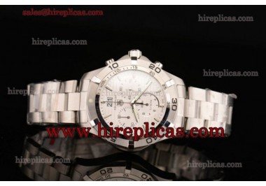 Tag Heuer Aquaracer Chrono CAF101F.BA0821 Swiss Chrono Quartz Full Steel  White Dial