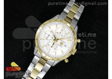 Carrera Calibre 16 SS Chrono White Dial YG Bezel on SS/YG Bracelet ETA7750