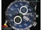 Carrera Calibre 16 SS Chrono Singapore Limited Edition Green Black Dial on Black Leather Strap ETA7750