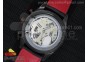 Carrera Calibre 1887 Chrono PVD Tachymeter Bezel Black Dial on Black Leather Strap Jap Quartz