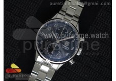 Carrera CAL1887 Chronograph SS V6F 1:1 Best Edition Black Textured Dial on SS Bracelet CAL1887