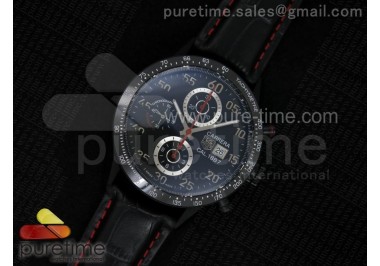Carrera 1887 Chrono PVD Black Dial on Black Leather Strap A7750