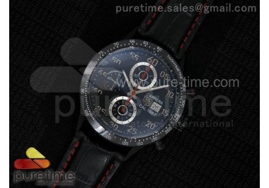 Carrera 1887 Chrono PVD Black Dial on Black Leather Strap A7750