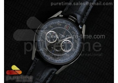 Carrera 1887 Chrono SS Deep Brown Textured Dial on Black Leather Strap A7750