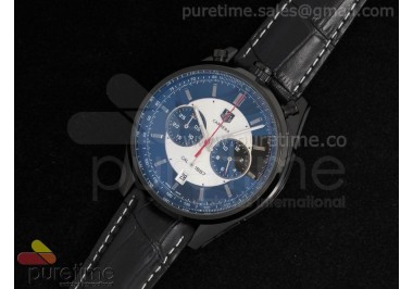 Carrera 1887 Chrono PVD Black/White Dial on Black Leather Strap Jap Quartz