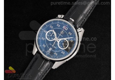 Carrera 1887 Chrono SS Black Dial on Black Leather Strap Jap Quartz