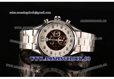 Mikrograph Chrono Full SS White/Brown Dial - OS10 Quartz