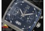 Monaco Concept Chrono SS Black Dial on Black Leather Strap Jap Quartz