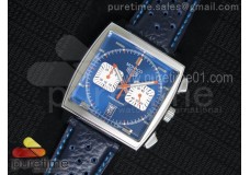 Monaco Concept Chrono SS Blue Dial on Blue Leather Strap Jap Quartz