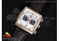 Monaco Concept Chrono RG White Dial on Brown Leather Strap Jap Quartz