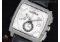 Monaco LS Calibre 12 Quartz SS White Dial on Black Leather Strap