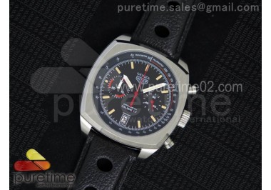 Monza SS Calibre 17 Black Dial on Black Leather Strap Jap Quartz