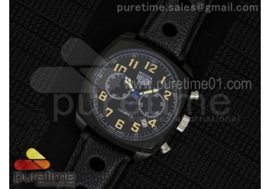 Monza PVD Calibre 36 Black Dial on Black Leather Strap Jap Quartz