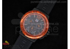 Formula 1 PVD Orange Black Dial on Black Rubber Strap Ronda Quartz