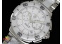 Formula 1 Lady Chrono SS/White Ceramic White Dial Diamond Markers on Bracelet Swiss Ronda Quartz