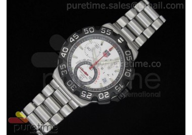 Formula 1 Chrono SS White Dial  on Bracelet Swiss ETA Quartz