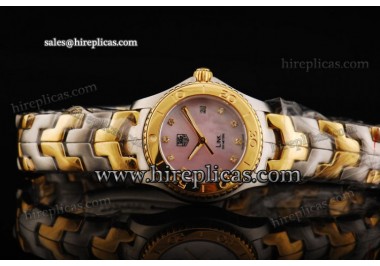 Tag Heuer Link Ladies WJF1353-BB0583 Swiss Quartz Two Tone Pink Dial