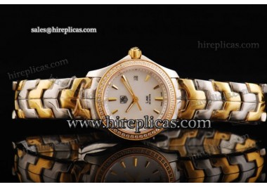 Tag Heuer Link Ladies WJF1354-BB0581 Swiss Quartz Two Tone/Diamond White Dial