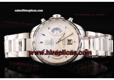 Tag Heuer Grand Carrera Calibre 17 RS Chrono CAV511B-BA0902 Swiss Valjoux 7750 Automatic Steel White Dial