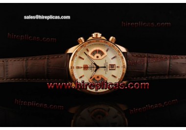 Tag Heuer Grand Carrera Calibre 17 RS Chrono CAV511C.FT6016 Swiss Valjoux 7750 Automatic Rose Gold White Dial